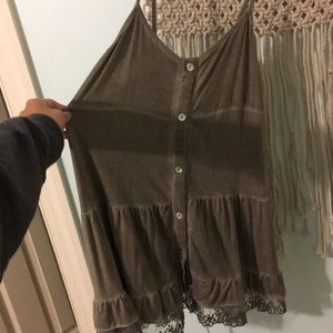 button up stretchy tank